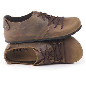Bioline Line On Bruce Fettbraun Leather Lace Up Bootie Waxed Scarpetta Sneaker